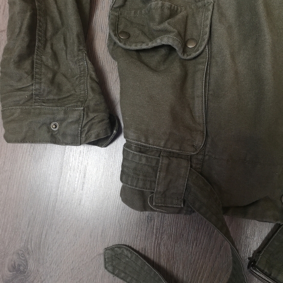 Vintage Linen Double Breasted Cropped Bomber Jacket - Picture 4 of 5